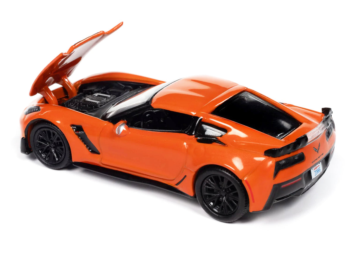2019 Chevrolet Corvette Z06 Sebring Orange with Black Hood "Sports Cars" Series 1/64 Diecast Model Car by Auto World - image 3