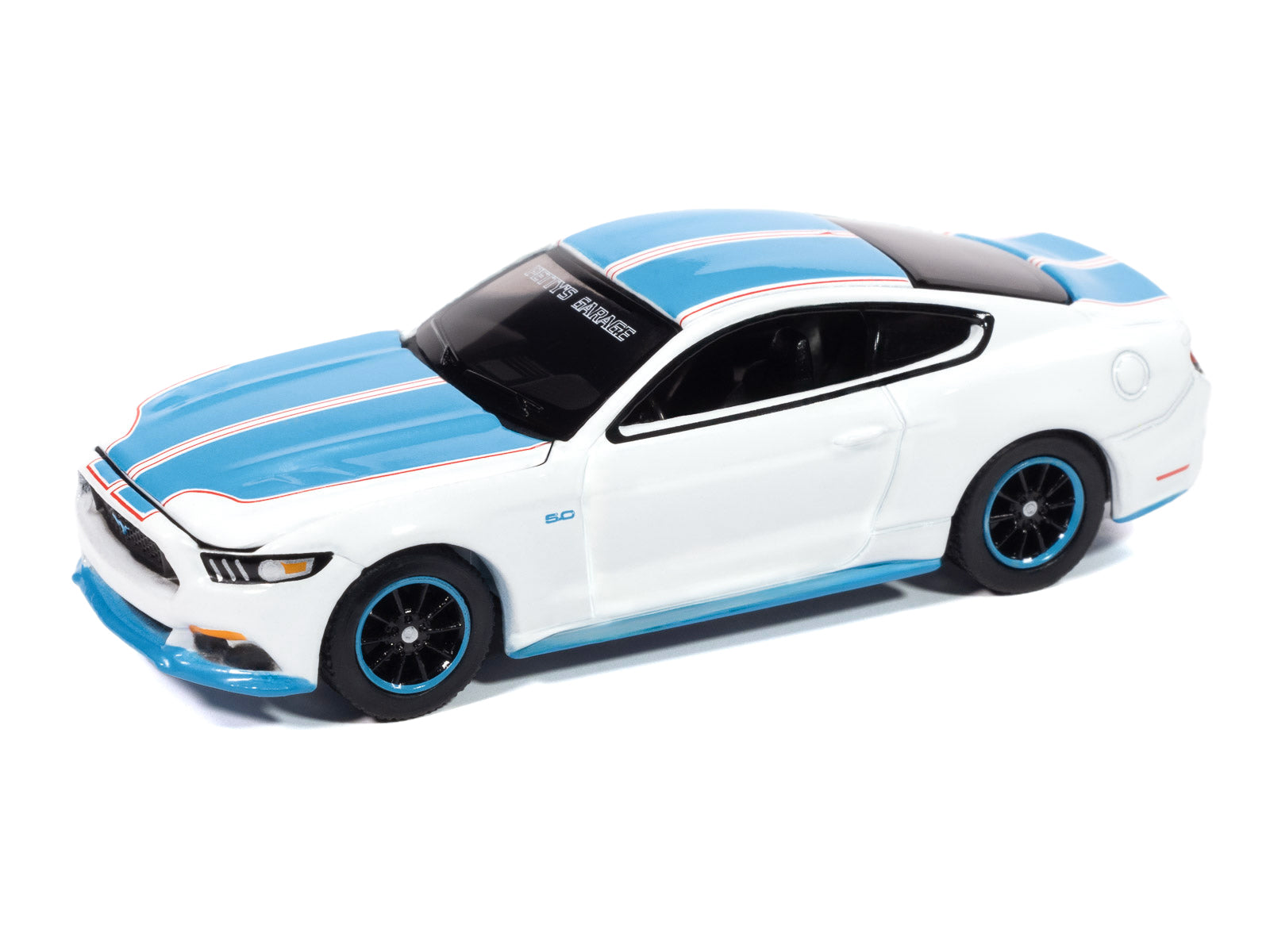 2016 Ford Mustang GT King Premier Edition "Petty's Garage" Oxford White with Petty Blue Stripes "Modern Muscle" Series 1/64 Diecast Model Car by Auto World - image 2