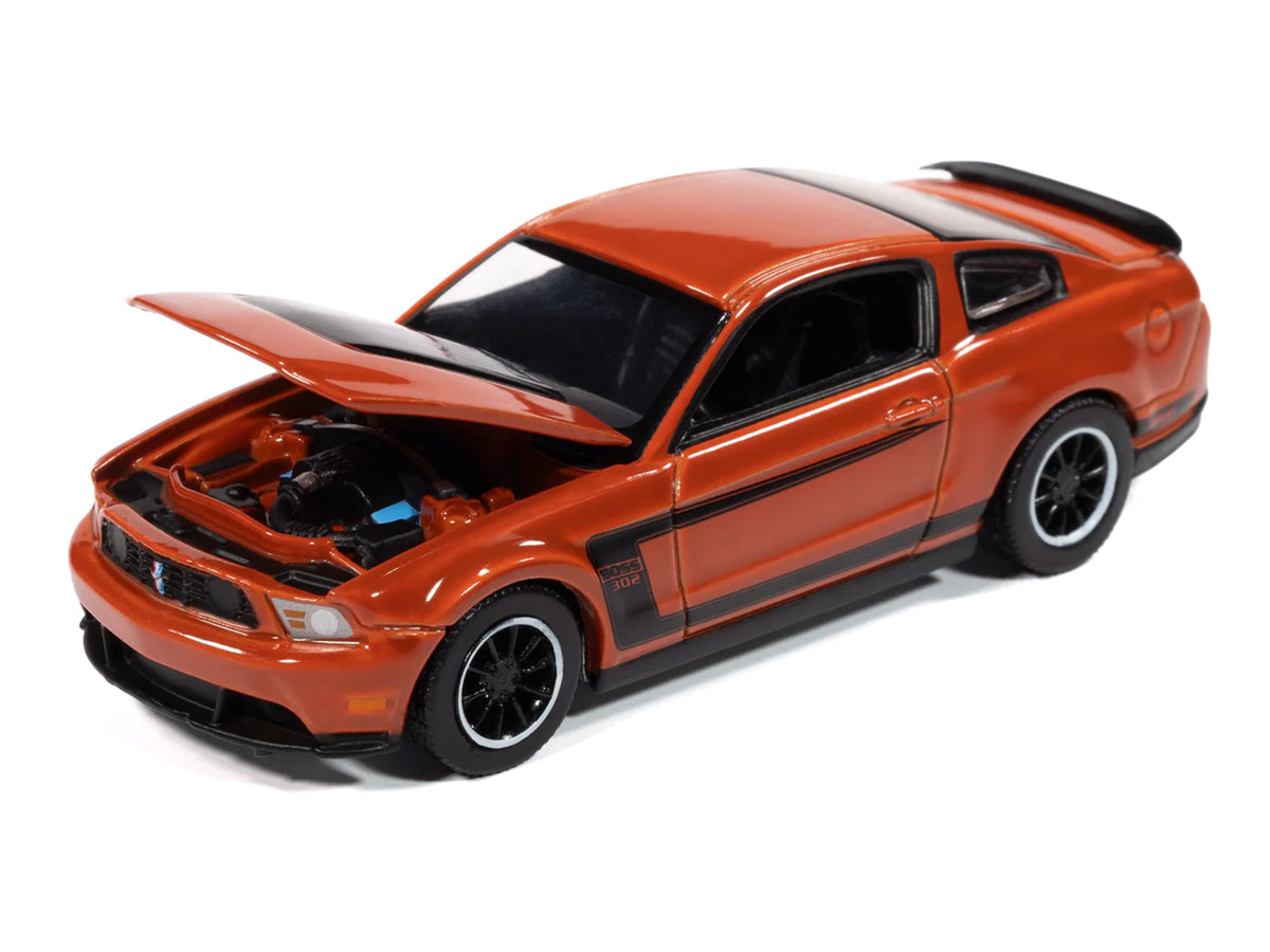 2012 Ford Mustang Boss 302 Competition Orange with Black Accents "Modern Muscle" Series 1/64 Diecast Model Car by Auto World - image 3