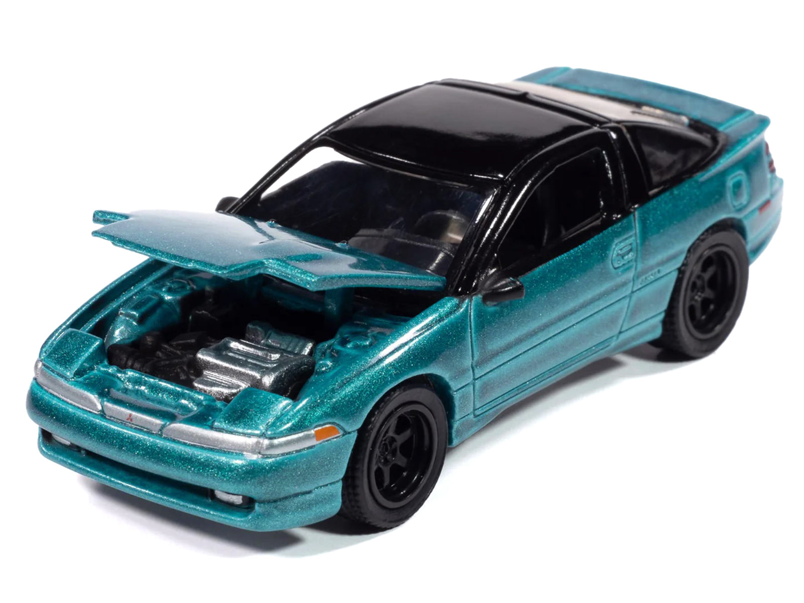 1991 Mitsubishi Eclipse GSX Tennessee Blue Metallic with Black Top "Import Legends" Series 1/64 Diecast Model Car by Auto World - image 2
