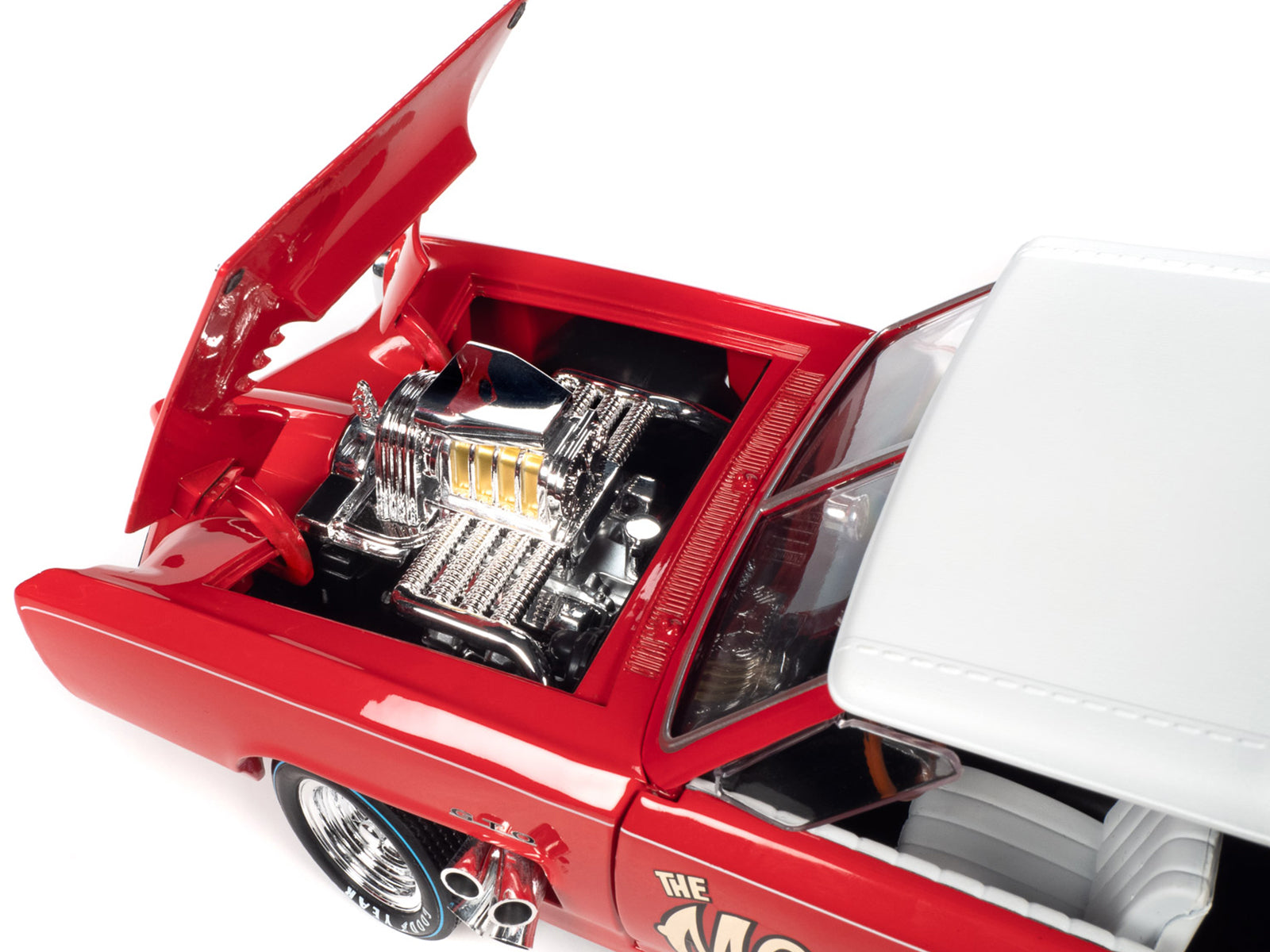 Monkeemobile Red with White Top and Interior "The Monkees" with Four Monkees Figure Cutouts "Silver Screen Machines" Series 1/18 Diecast Model Car by Auto World - image 4
