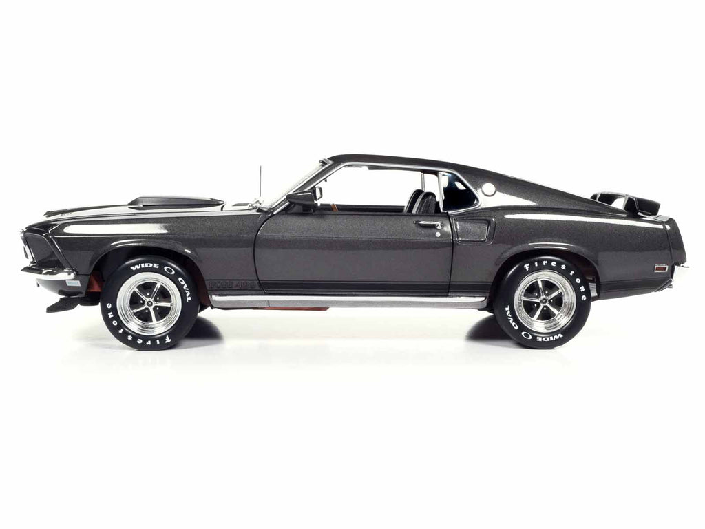 1969 Ford Mustang Dark Gray Metallic with Black Stripes "John Wick" (2014) Movie "Silver Screen Machines" Series 1/18 Diecast Model Car by Auto World - image 5
