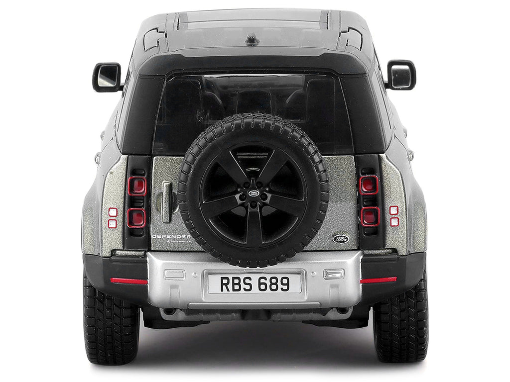 2022 Land Rover Defender 110 Green Metallic with Black Top and Sunroof 1/24 Diecast Model Car by Bburago - image 4
