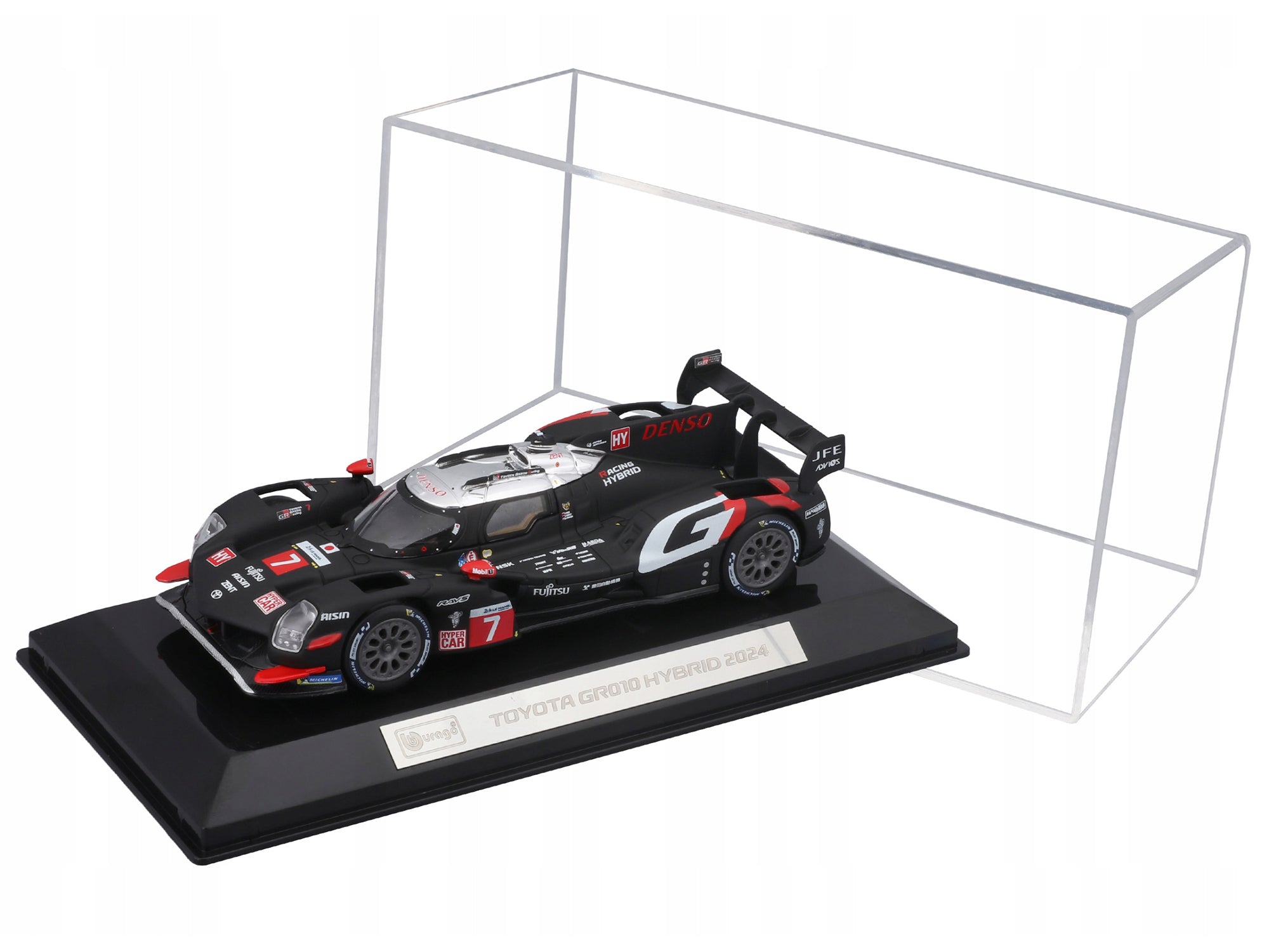 Toyota GR010 Hybrid #7 Kamui Kobayashi - Jose Maria Lopez - Nyck de Vries "Toyota Gazoo Racing" 2nd Place "24 Hours of Le Mans" (2024) "Race" Series 1/43 Diecast Model Car by Bburago