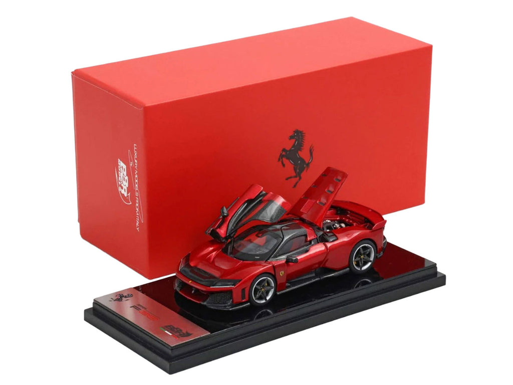 Ferrari F80 Supercar Rosso (Red) Metallic with Black Metallic Top 1/64 Diecast Model Car by BBR