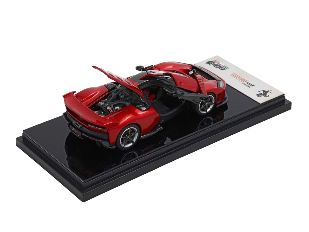 Ferrari F80 Supercar Rosso (Red) Metallic with Black Metallic Top 1/64 Diecast Model Car by BBR
