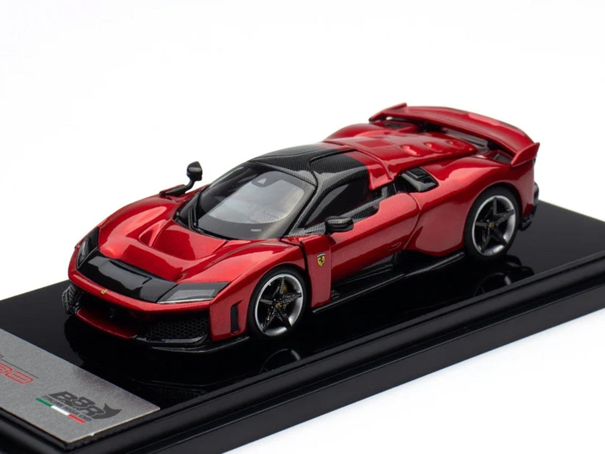 Ferrari F80 Supercar Rosso (Red) Metallic with Black Metallic Top 1/64 Diecast Model Car by BBR
