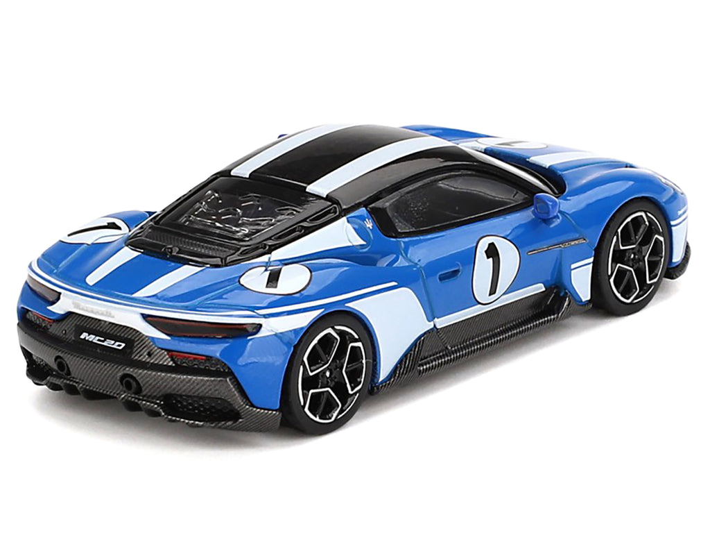 Maserati MC20 #1 Blue with White Stripes and Black Top "Maserati Performance Experience" 1/64 Diecast Model Car by BBR - image 3