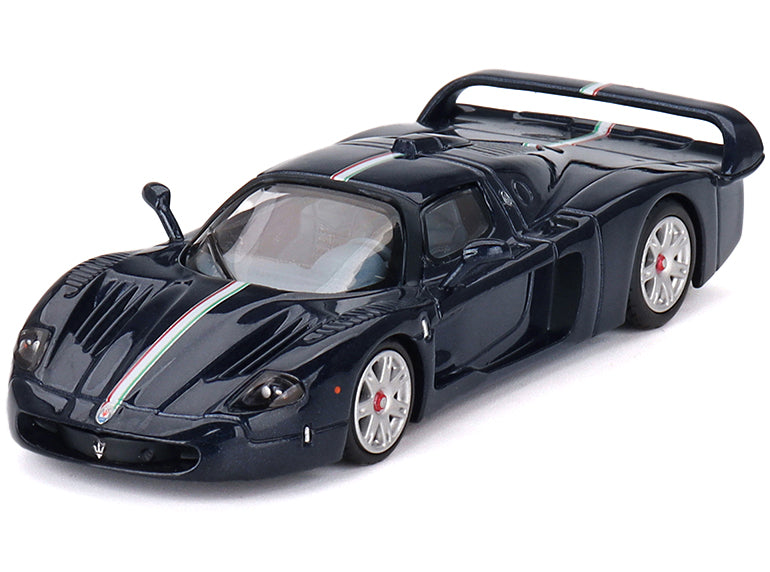 Maserati MC12 Stradale Blue Metallic with White Stripe 1/64 Diecast Model Car by BBR - image 2