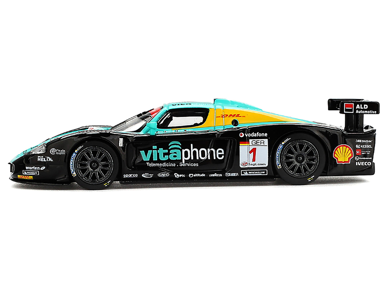 Maserati MC12 Competizione #1 Michael Bartels - Andrea Bertolini - Eric van de Poele - Stephane Sarrazin "Vitaphone Racing Team" Winner "24 Hours of Spa" (2008) 1/64 Diecast Model Car by BBR - image 2
