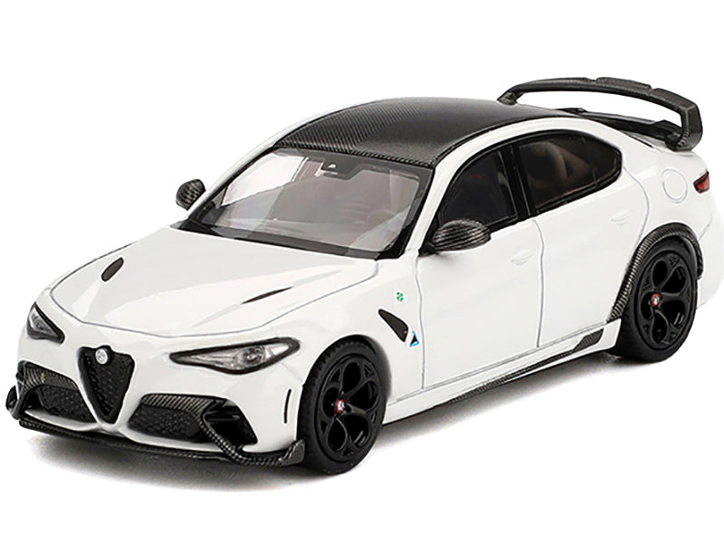 Alfa Romeo Giulia GTAm White with Carbon Top 1/64 Diecast Model Car by BBR - image 2