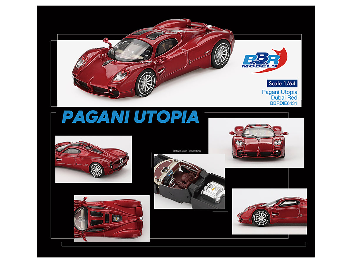 Pagani Utopia Dubai Red 1/64 Diecast Model Car by BBR - image 3