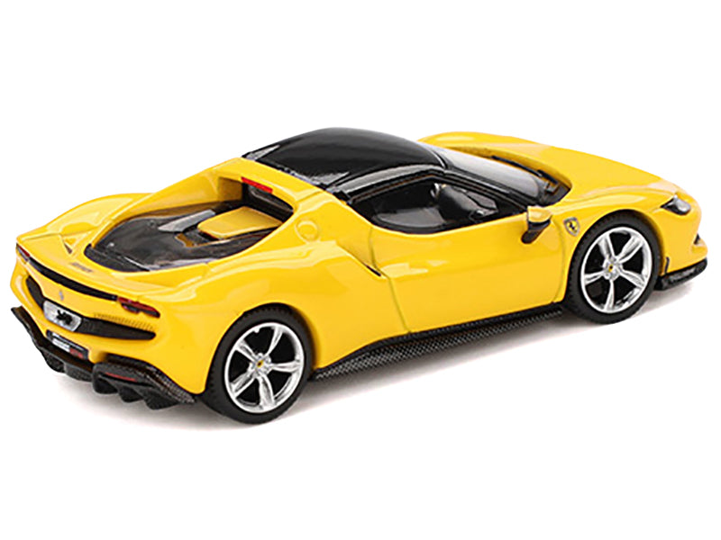Ferrari 296 GTB Giallo Modena Yellow with Black Top 1/64 Diecast Model Car by BBR - image 3