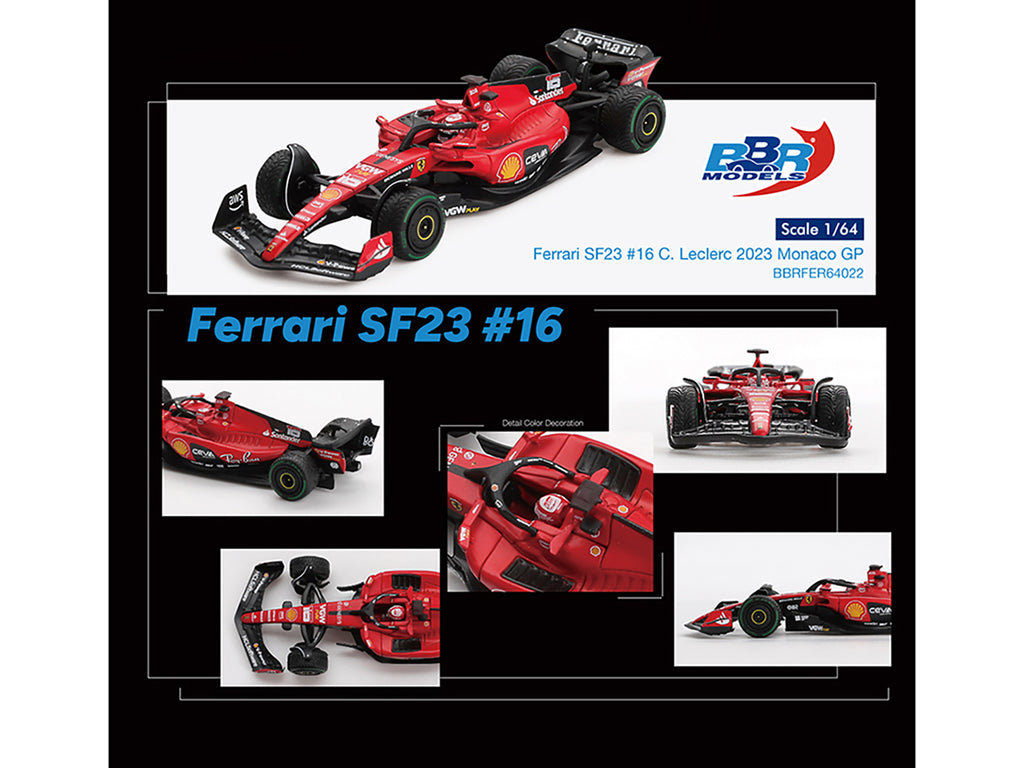 Ferrari SF-23 #16 Charles Leclerc Formula One F1 "Monaco GP" (2023) 1/64 Diecast Model Car by BBR Models - image 3