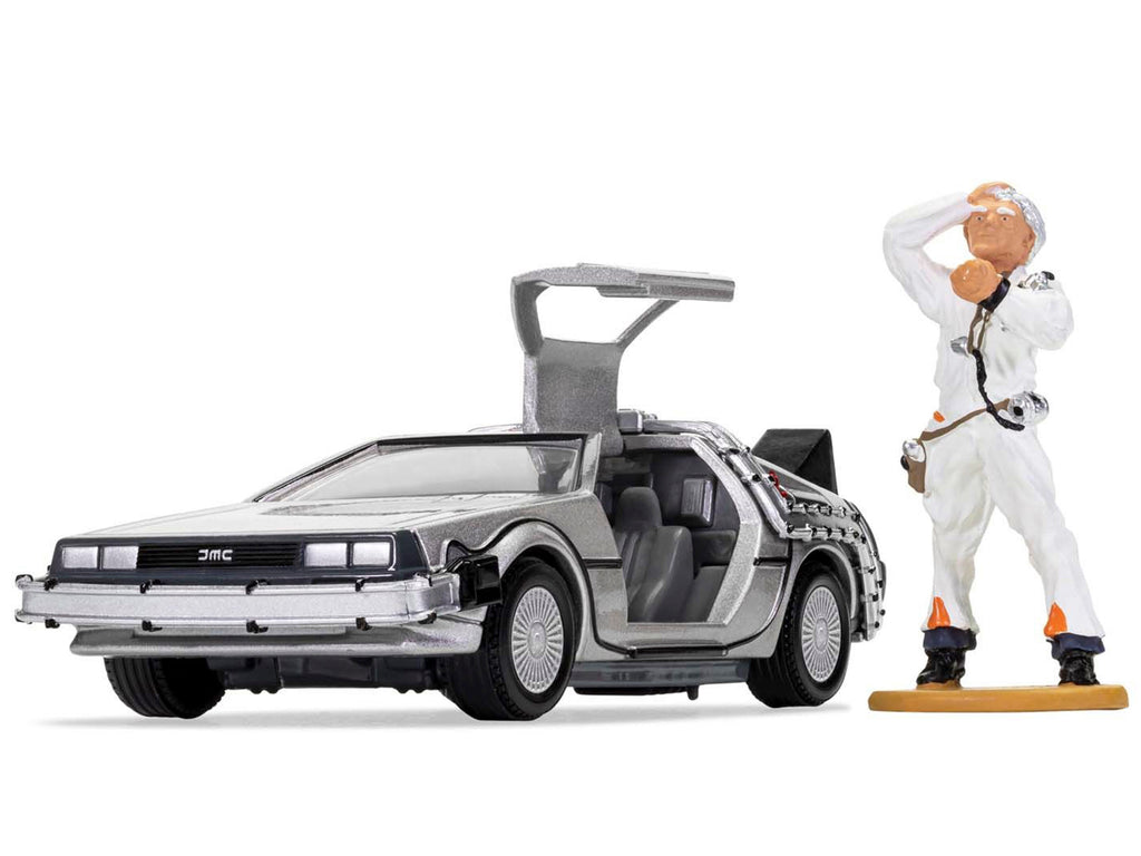 DMC DeLorean Time Machine with Doc Brown Figure "Back to the Future" (1985) Movie Diecast Model Car by Corgi - image 2