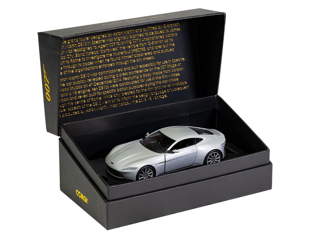Aston Martin DB10 RHD (Right Hand Drive) Silver Metallic James Bond 007 "Spectre" (2015) Movie Diecast Model Car by Corgi - image 5