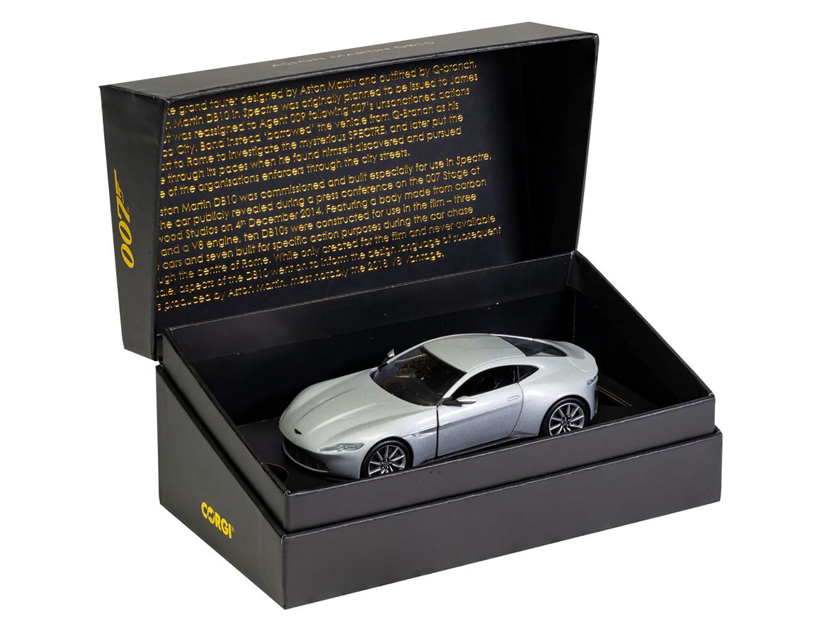 Aston Martin DB10 RHD (Right Hand Drive) Silver Metallic James Bond 007 "Spectre" (2015) Movie Diecast Model Car by Corgi - image 5