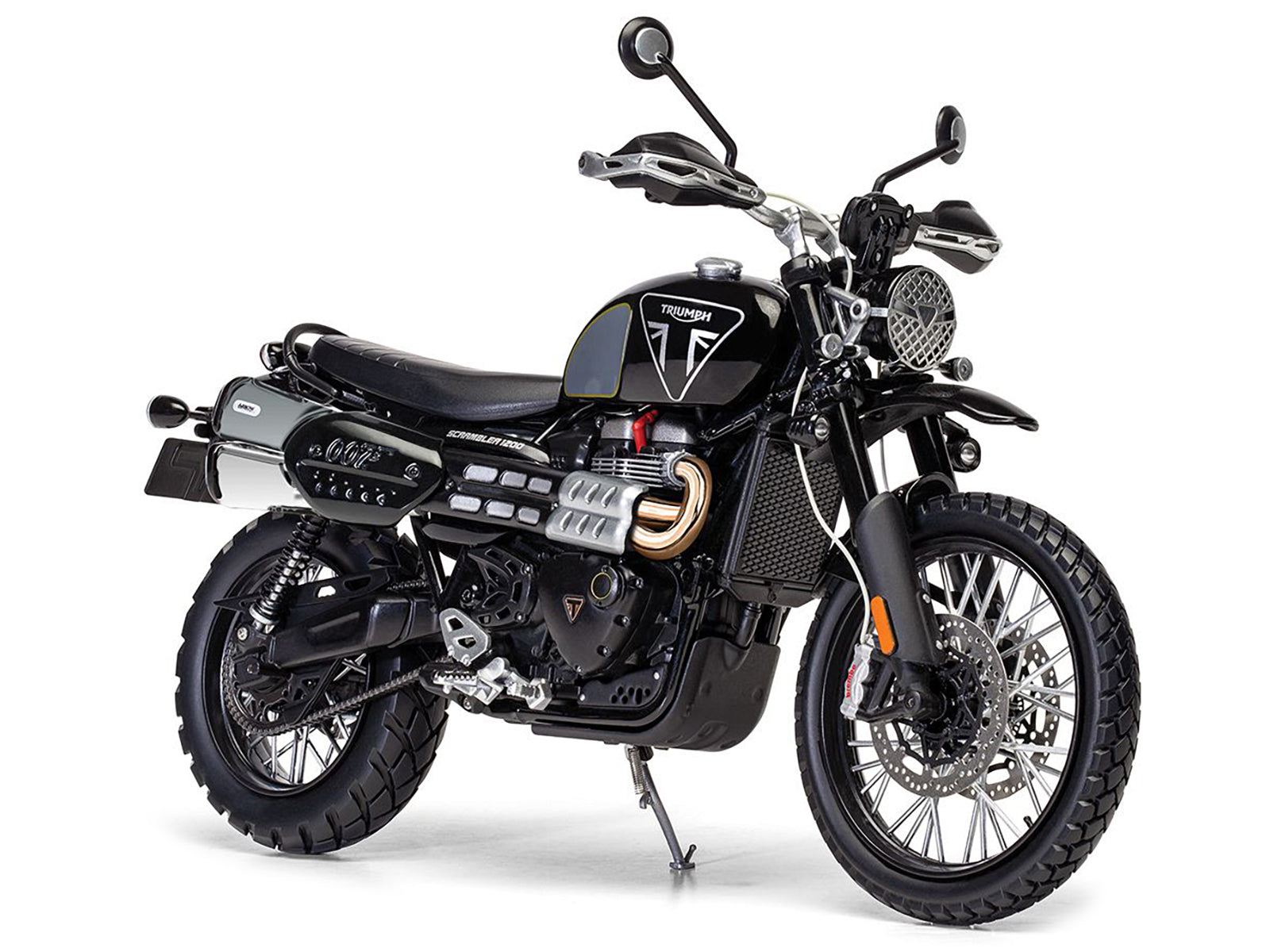 Triumph Scrambler 1200 "Bond Edition" Motorcycle Black 007 James Bond "No Time to Die" (2021) Movie 1/12 Diecast Model by Corgi - image 2