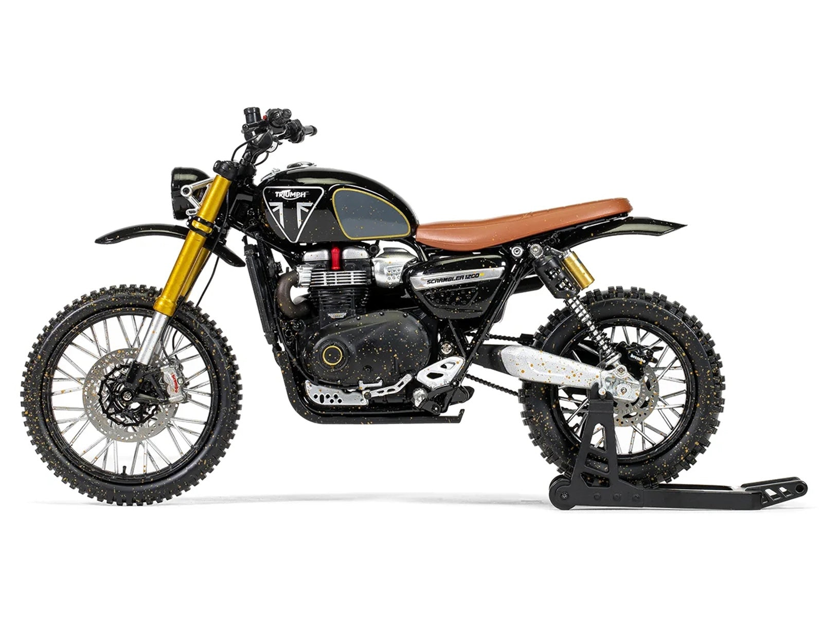 Triumph Scrambler 1200 XE Motorcycle Black (Dirty Version) James Bond 007 "No Time to Die" (2021) Movie Diecast Model Car by Corgi - image 2