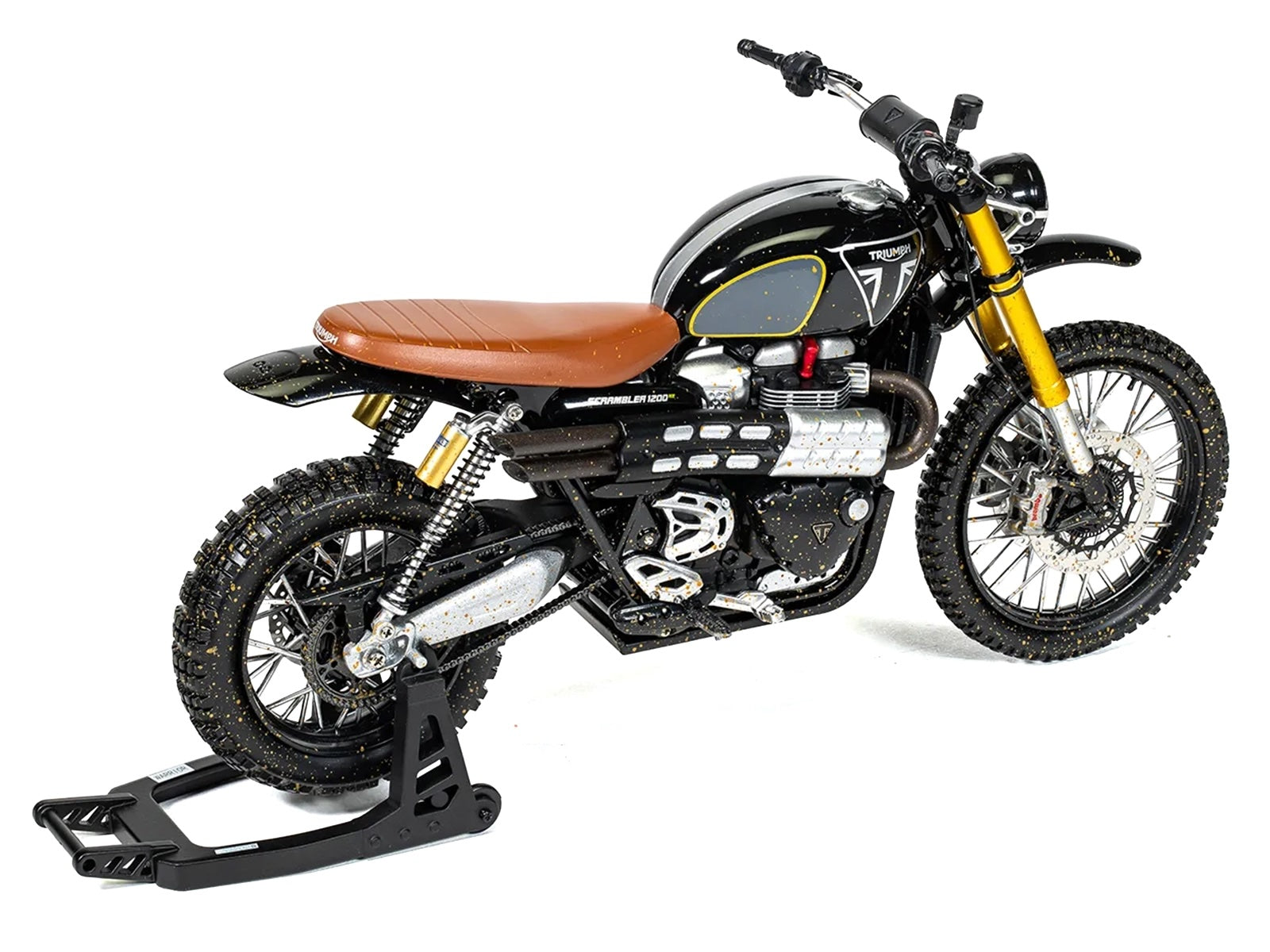 Triumph Scrambler 1200 XE Motorcycle Black (Dirty Version) James Bond 007 "No Time to Die" (2021) Movie Diecast Model Car by Corgi - image 3
