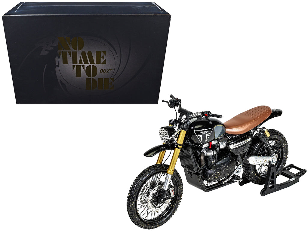 Triumph Scrambler 1200 XE Motorcycle Black (Dirty Version) James Bond 007 "No Time to Die" (2021) Movie Diecast Model Car by Corgi