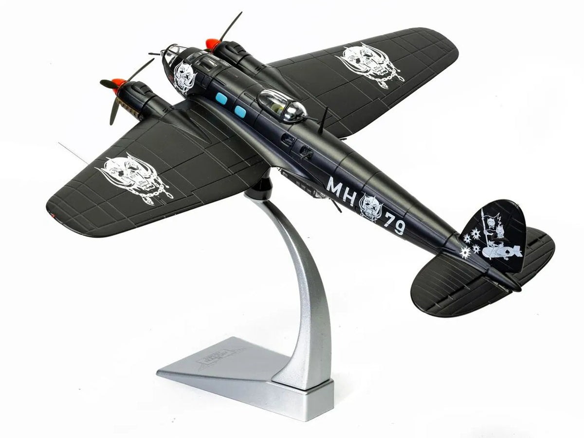 Heinkel He III Bomber Aircraft "Motorhead" Black with Graphicss 1/72 Diecast Model by Corgi - image 3