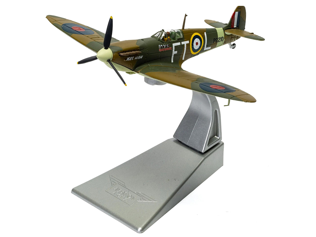 Supermarine Spitfire Mk.II Fighter Aircraft "Iron Maiden 'Aces High'" Green Camouflage with Graphics 1/72 Diecast Model by Corgi - image 4