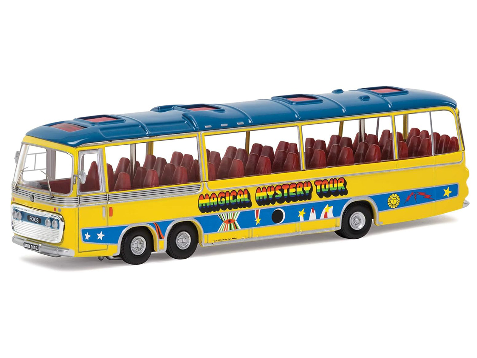 The Beatles "Magical Mystery Tour" Bus Yellow with Blue Top and Graphics Diecast Model Car by Corgi - image 2
