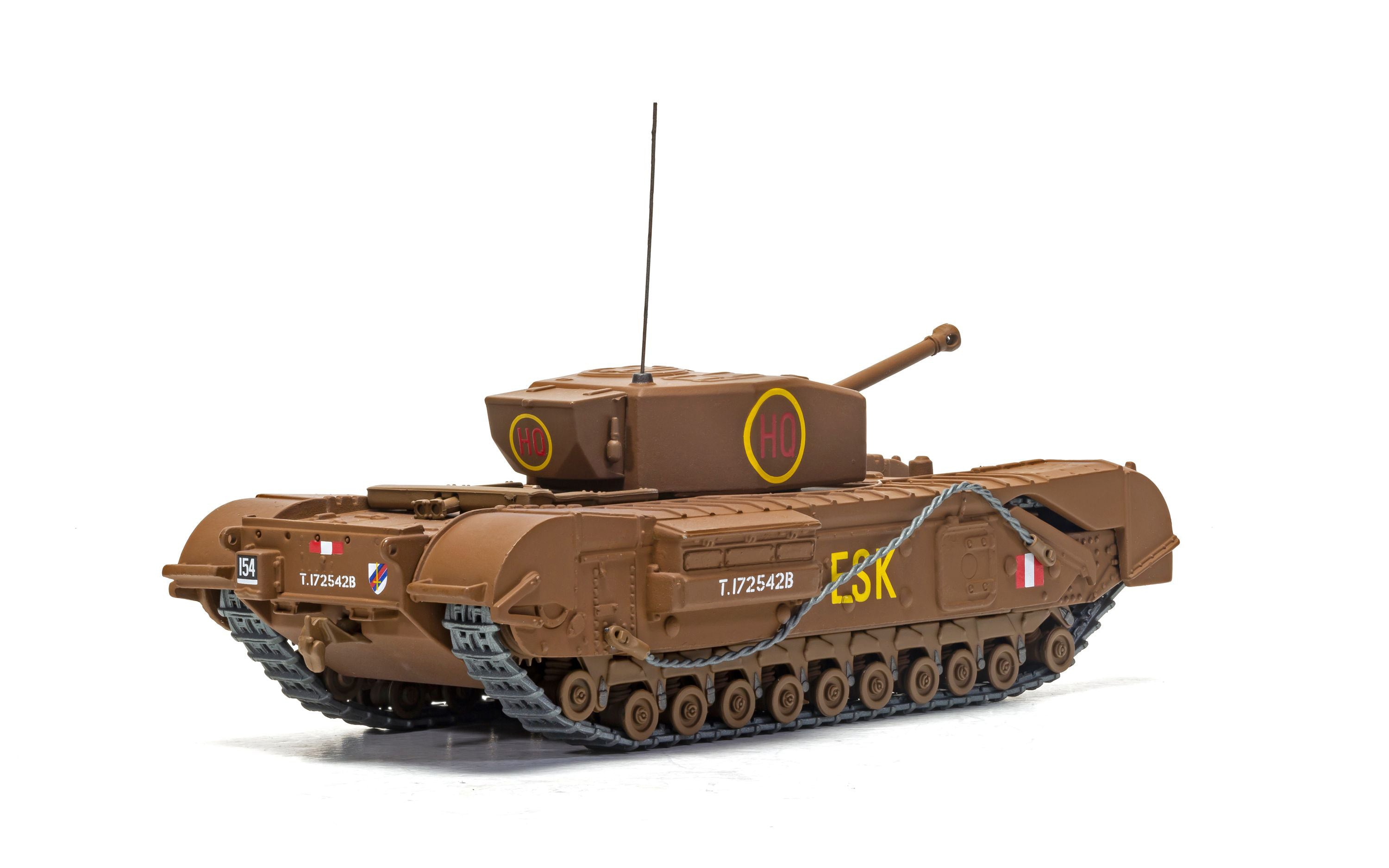 Churchill Mk.III Tank "ESK Squadron HQ C Squadron 3rd Battalion Scots Guards 6th Guards Armoured Brigade" (1943) British Royal Army "Military Legends" Series 1/50 Diecast Model by Corgi - image 2