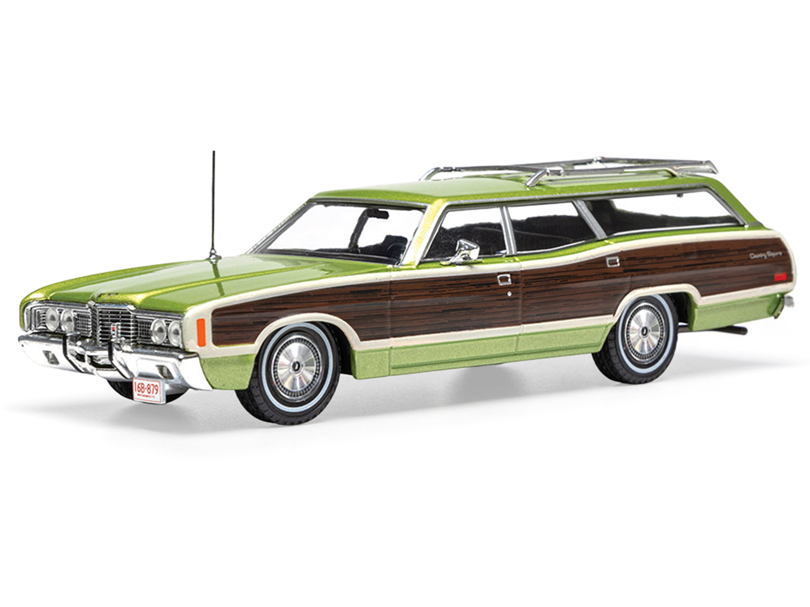 1972 Ford LTD Country Squire Wagon Green Metallic with Woodgrain Sides 1/43 Diecast Model by IXO Models - image 2