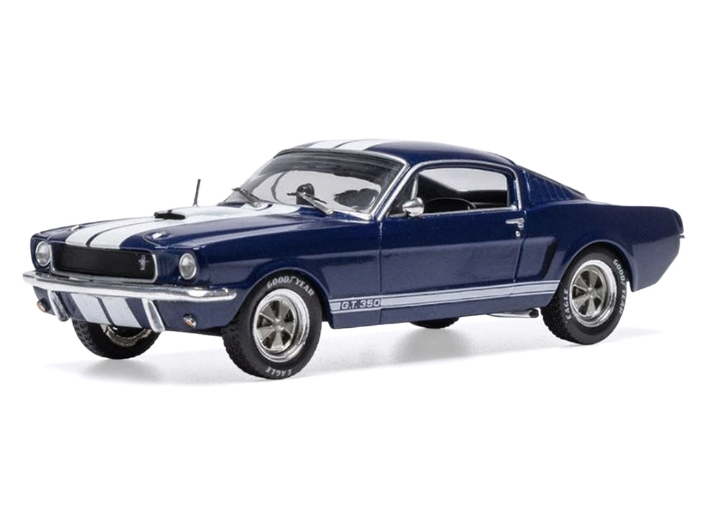 1965 Shelby GT350 Dark Blue Metallic with White Stripes 1/43 Diecast Model by IXO Models - image 2