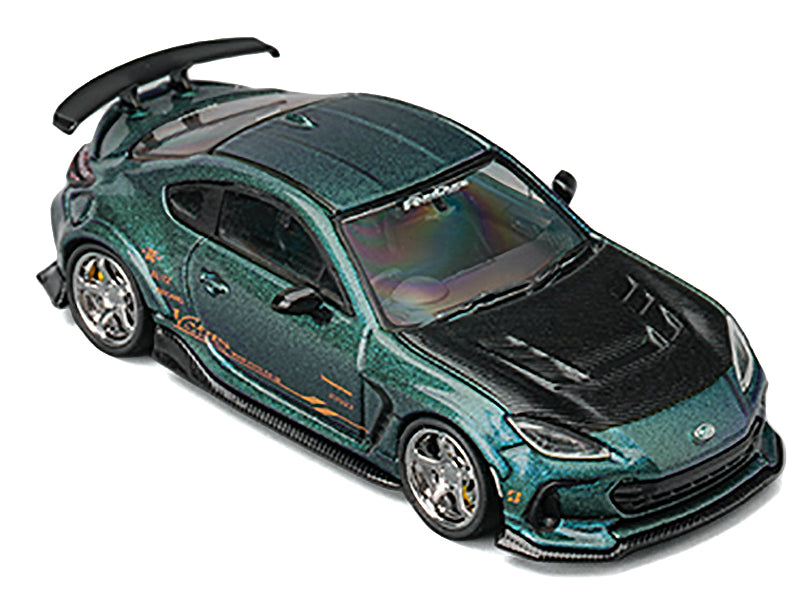 Subaru BRZ Varis Arising-1 RHD (Right Hand Drive) Magic Purple Metallic with Carbon Hood and Extra Wheels  1/64 Diecast Model Car by CM Models - image 2