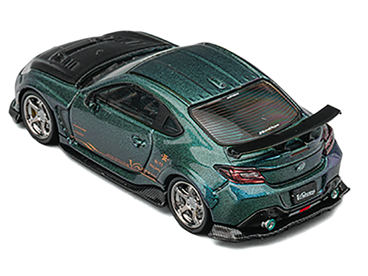 Subaru BRZ Varis Arising-1 RHD (Right Hand Drive) Magic Purple Metallic with Carbon Hood and Extra Wheels  1/64 Diecast Model Car by CM Models - image 3