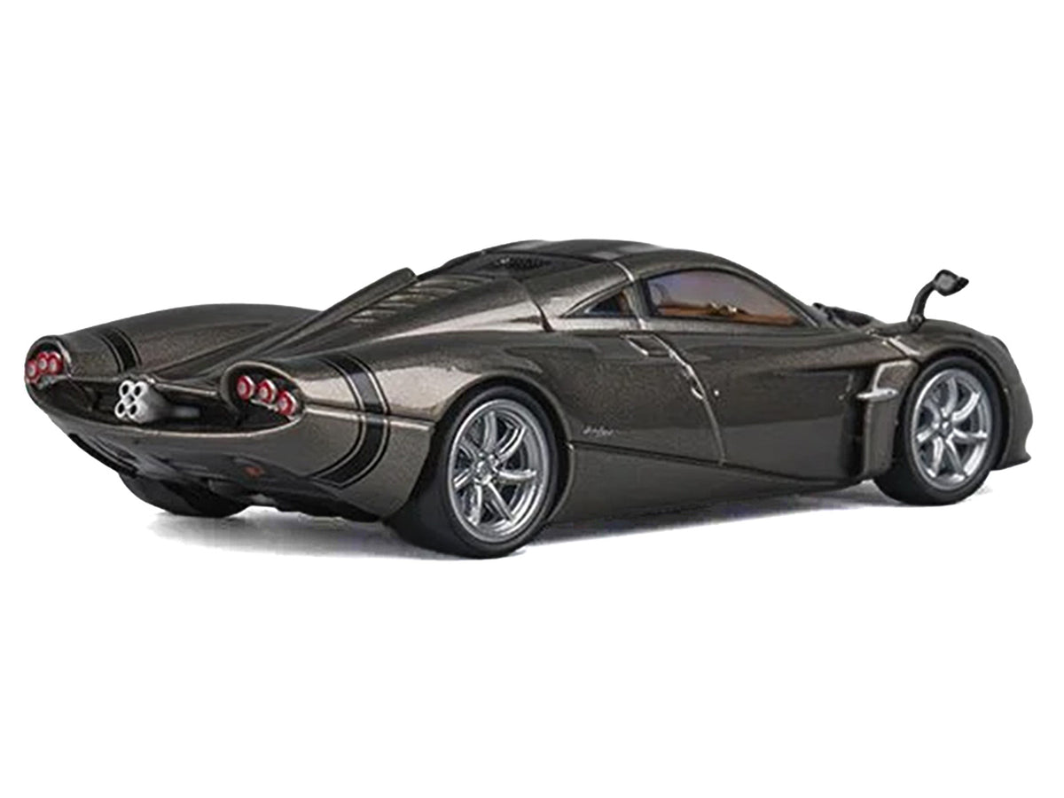 Pagani Huayra Codalunga Gun Metal Gray Metallic with Sunroof and Extra Wheels 1/64 Diecast Model Car by CM Model - image 2