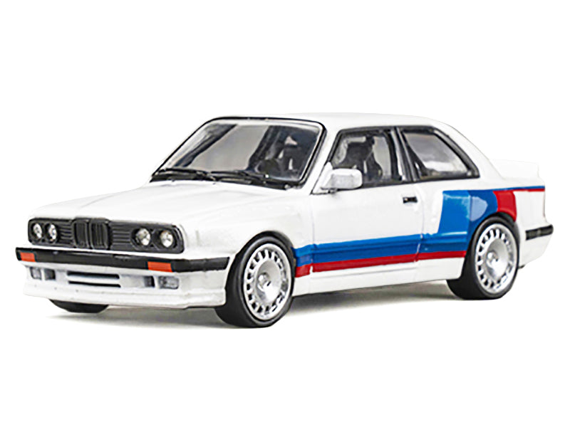 Pandem E30 V1 White with Stripes and Extra Wheels 1/64 Diecast Model Car by CM Models - image 2