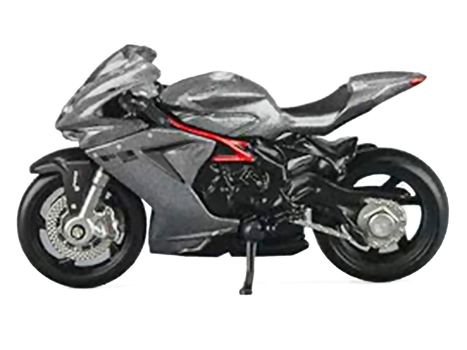 2022 MV Agusta F3 Rosso Motorcycle Silver Metallic with Figure 1/64 Diecast Model by CM Model - image 3