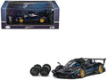 Pagani Zonda Revolucion Dark Blue Metallic and Carbon with Extra Wheels 1/64 Diecast Model Car by CM Model
