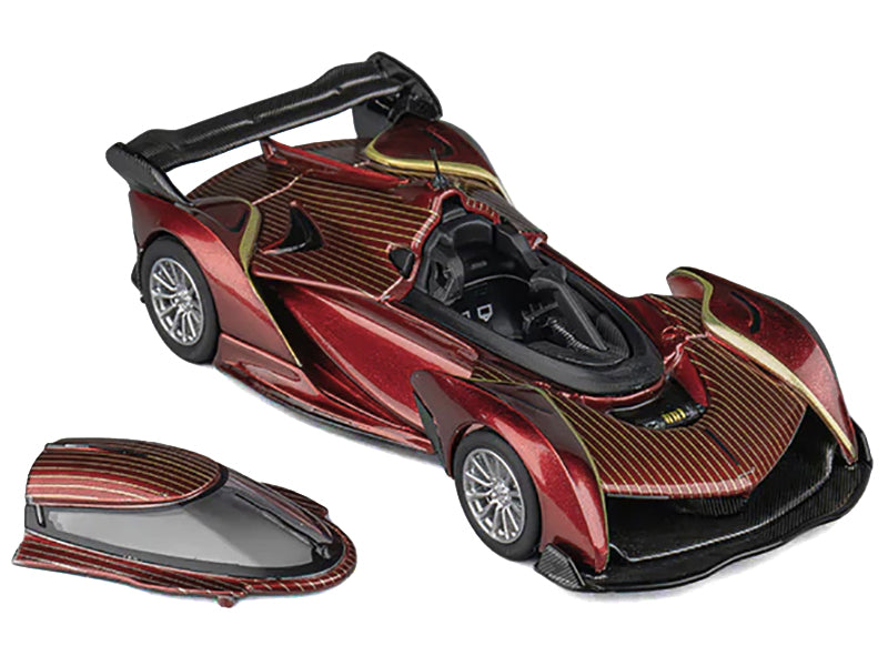 McLaren Solus GT Wine Red Metallic with Gold Stripes 1/64 Diecast Model Car by CM Model - image 2