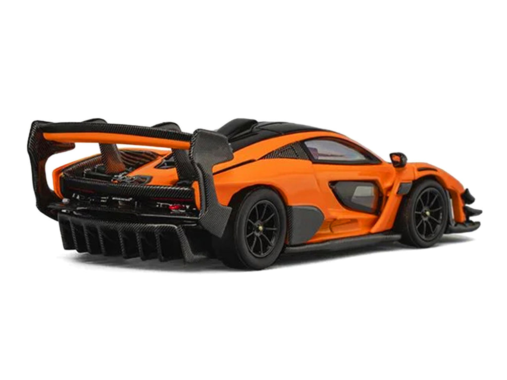 McLaren Senna GTR Orange Metallic with Carbon Hood and Black Top 1/64 Diecast Model Car by CM Model - image 4