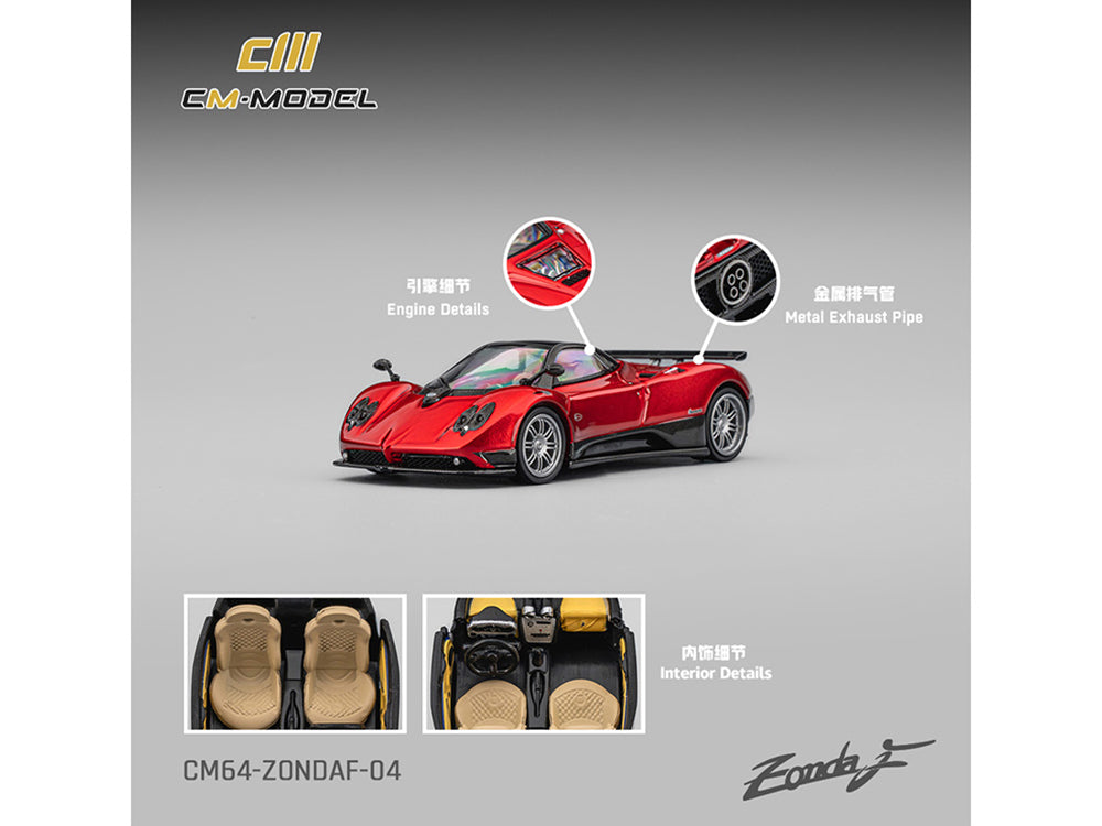 Pagani Zonda F Rosso Dubai Red Metallic with Moonroof 1/64 Diecast Model Car by CM Models - image 3