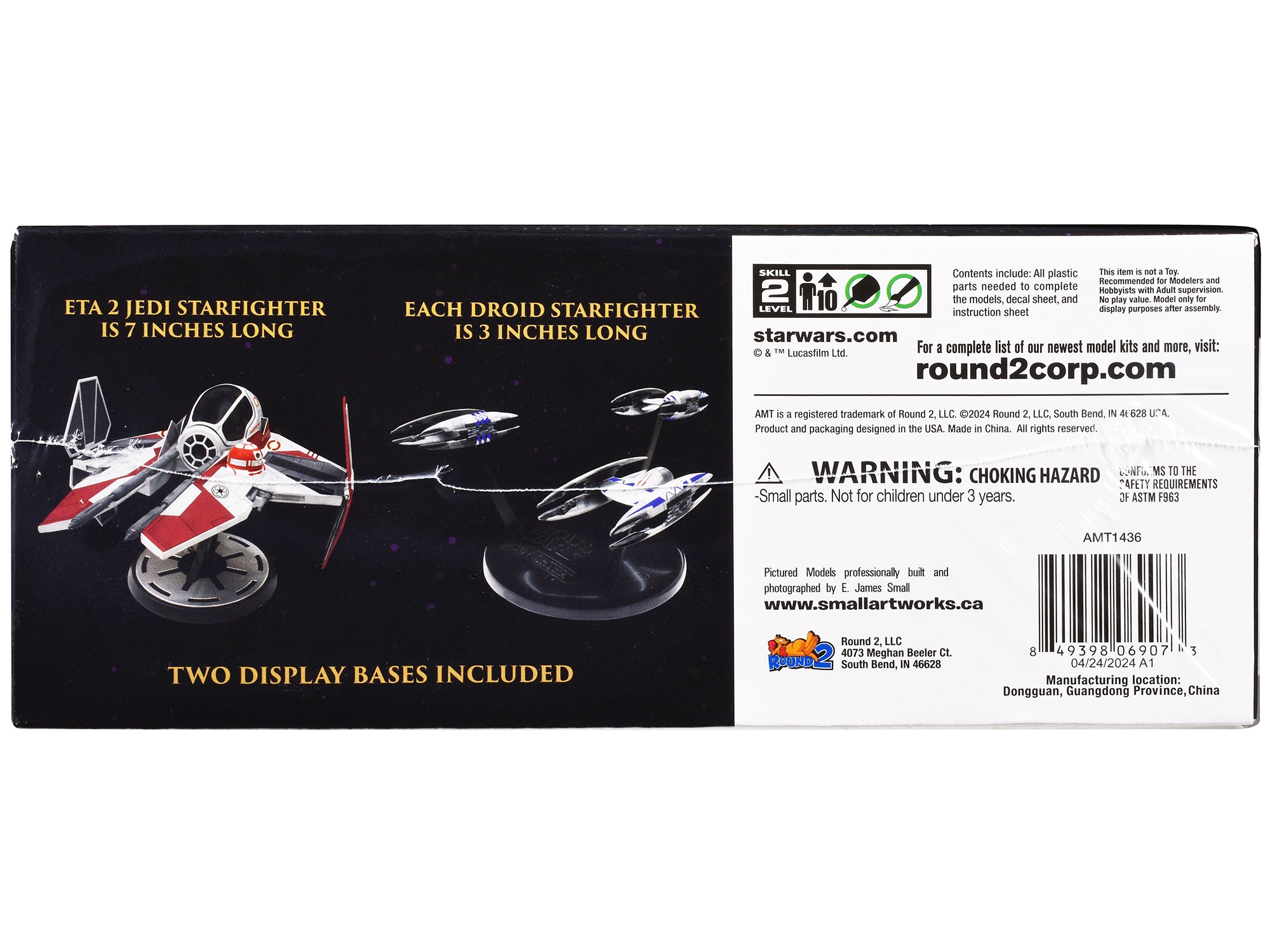 Skill 2 Model Kit ETA 2 Jedi Starfighter VS. Droid Starfighters 4 Model Set "Star Wars: Episode III - Revenge of the Sith" (2005) Movie 1/48 Scale Model by AMT - image 3