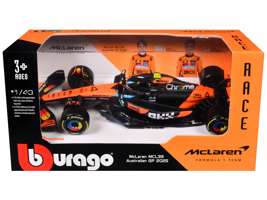 McLaren MCL39 #4 Lando Norris "OKX" Winner Formula One F1 "Australian GP" (2025) "Race" Series 1/43 Diecast Model Car by Bburago - image 3