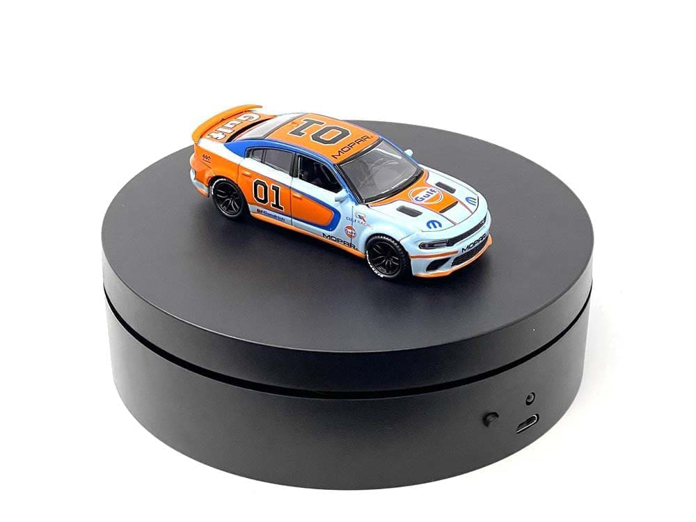Mini Turntable Rotating Display Stand 4.75" with Black Base for 1/64 Scale Model Cars - image 3
