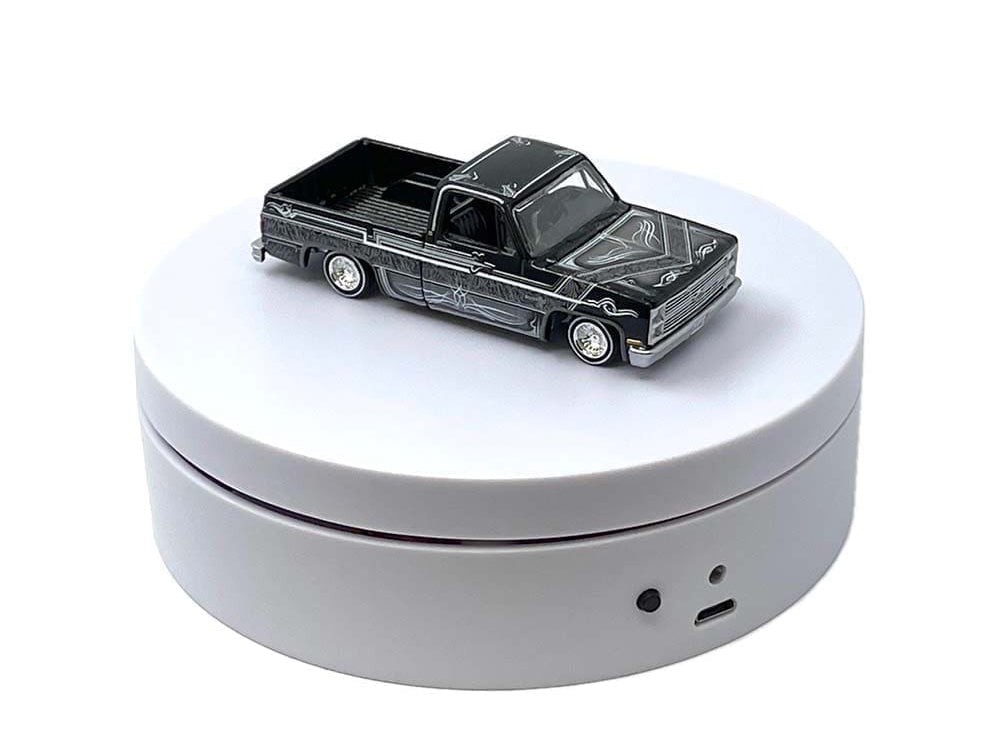 Mini Turntable Rotating Display Stand 4.75" with White Base for 1/64 Scale Model Cars - image 2