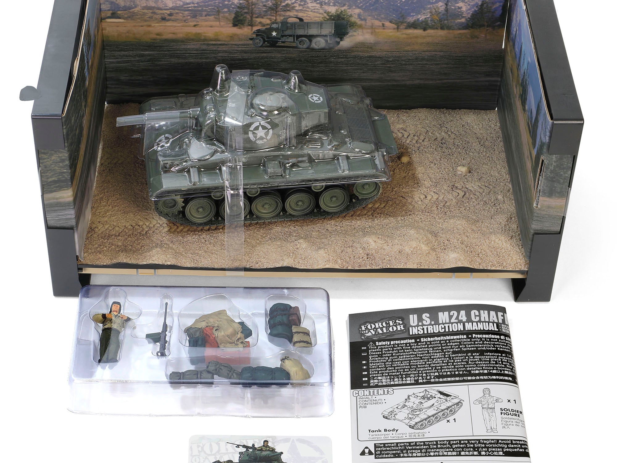 M24 Chaffee Light Tank "8th Armored Division 36th Tank Batallion, Rheinberg Germany World War II" (1945) United States Army "Armoured Fighting Vehicle" Series 1/32 Diecast Model by Forces of Valor - image 2