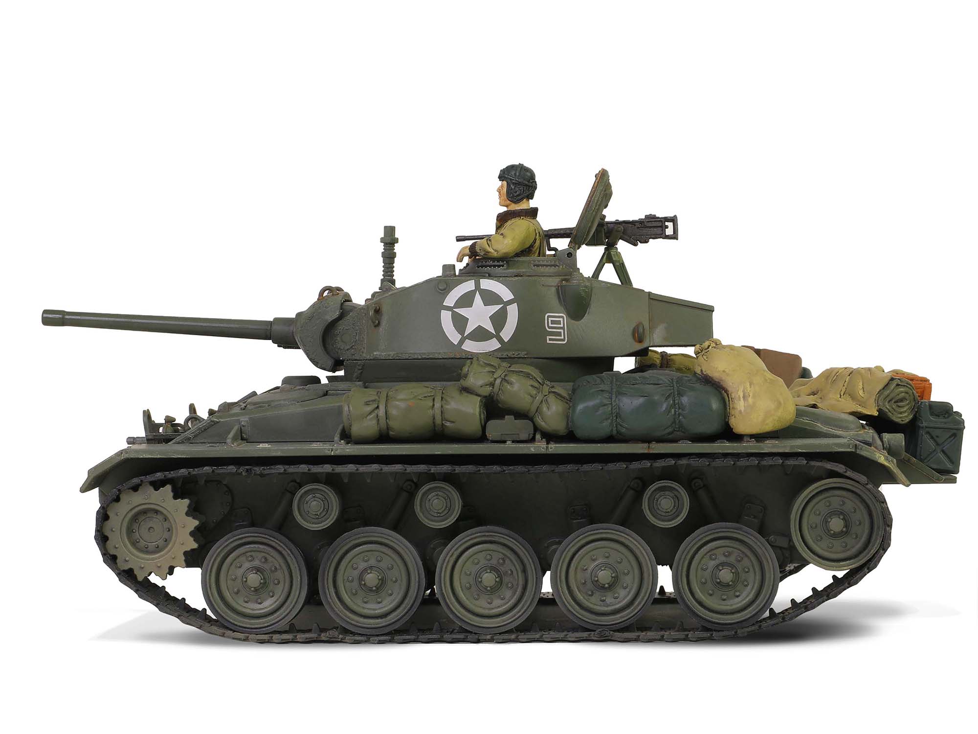 M24 Chaffee Light Tank "8th Armored Division 36th Tank Batallion, Rheinberg Germany World War II" (1945) United States Army "Armoured Fighting Vehicle" Series 1/32 Diecast Model by Forces of Valor - image 5