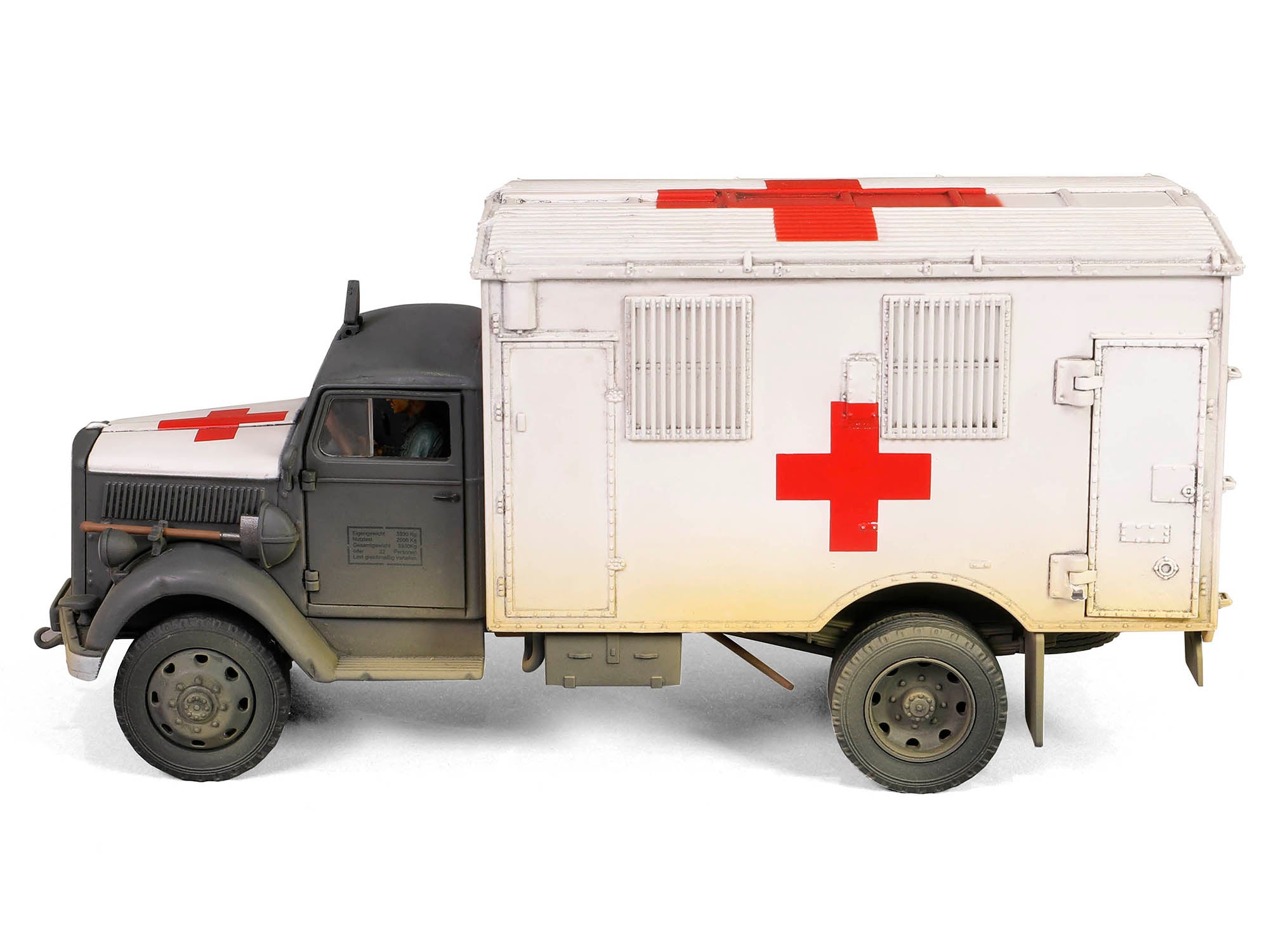 Opel-Blitz Kfz.305 Ambulance Gray and White (Weathered) "German Army" "Armoured Fighting Vehicle" Series 1/32 Diecast Model by Forces of Valor - image 3