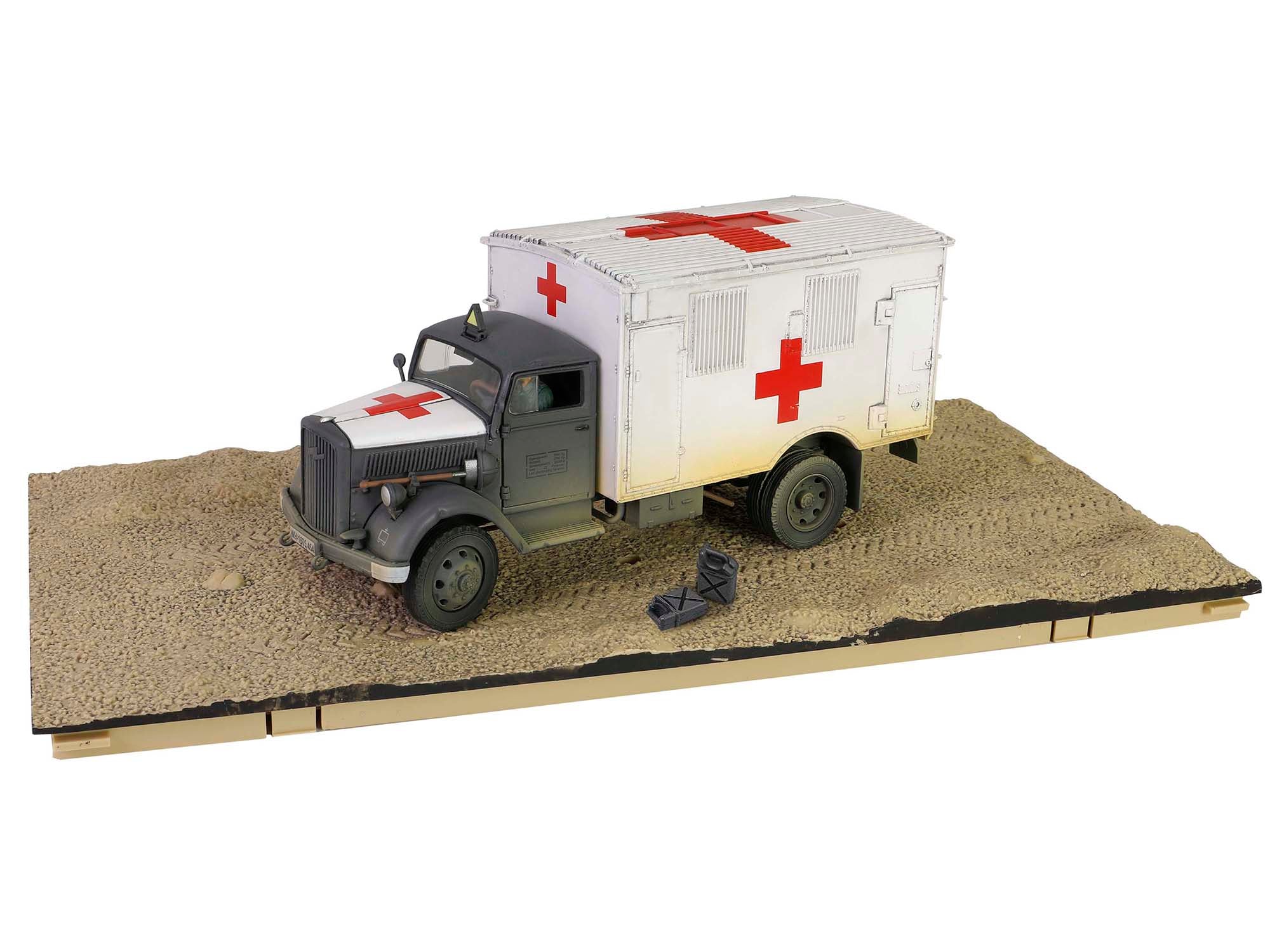 Opel-Blitz Kfz.305 Ambulance Gray and White (Weathered) "German Army" "Armoured Fighting Vehicle" Series 1/32 Diecast Model by Forces of Valor - image 4