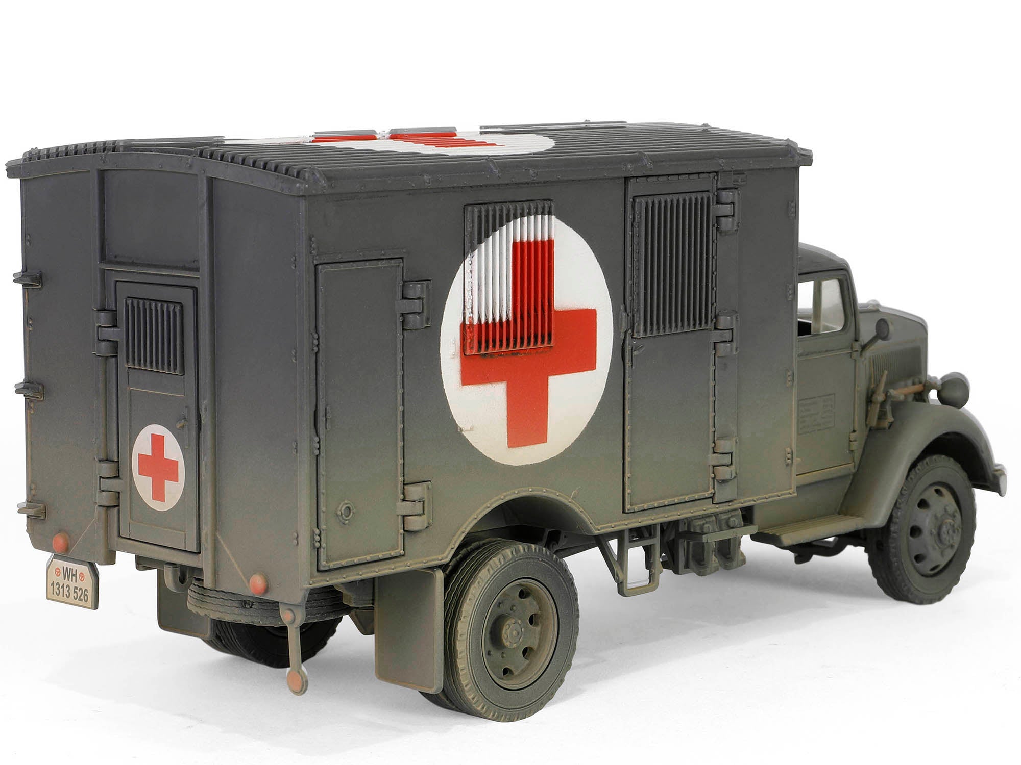 Opel-Blitz Kfz.305 Ambulance Gray (Weathered) "German Army" "Armoured Fighting Vehicle" Series 1/32 Diecast Model by Forces of Valor - image 3