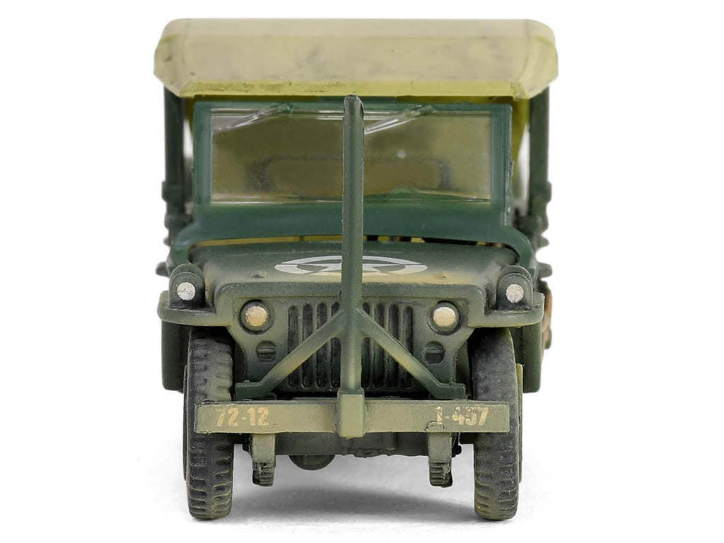 Willys MB Jeep with Trailer Olive Drab (Weathered) with Driver Figure "United States Army" "Mini AFV" Series 1/64 Diecast Model by Forces of Valor - image 5
